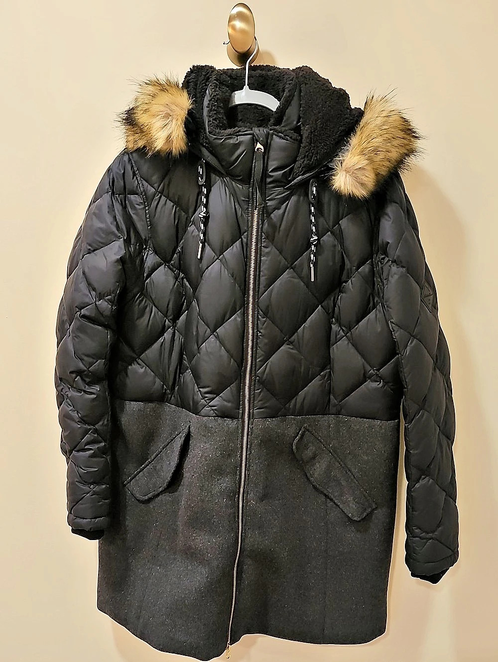 Eddie Bauer Lanely Hybrid Down Parka; Black; XL;  NWT; 650 Fill Premium Down